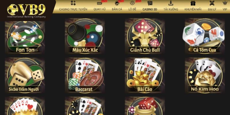 VUABAI9 sở hữu giao diện đẹp mắt